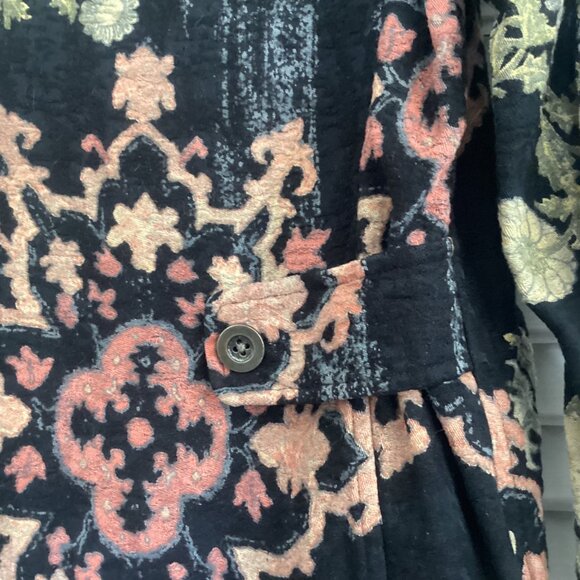 Citron Santa Monica Womens Black Floral Button-Up Jacket Size M - Picture 6 of 16